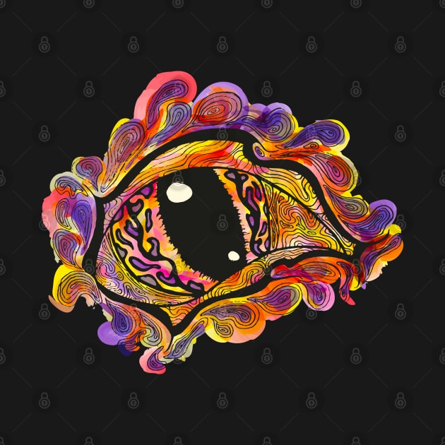 Mystic eye - colorful aquarel design by Ravendax