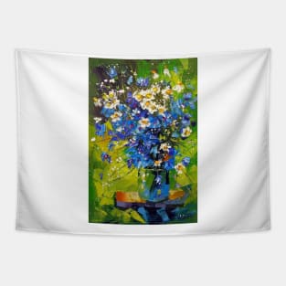 A bouquet of meadow blue flowers Tapestry