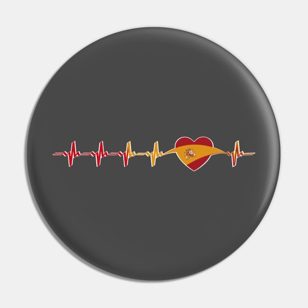 Spanish heartbeat flag Pin by Catfactory