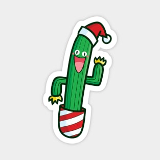 Kawaii christmas long cactus Magnet