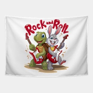 Musical Reptile and Hare Rock Out Roll Tapestry