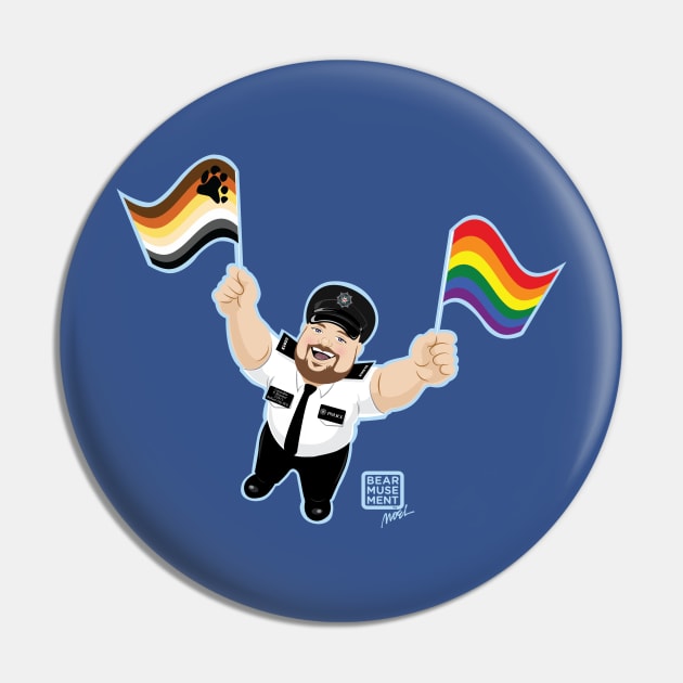 Police Bear with Pride Pin by BEarMUSEMENT