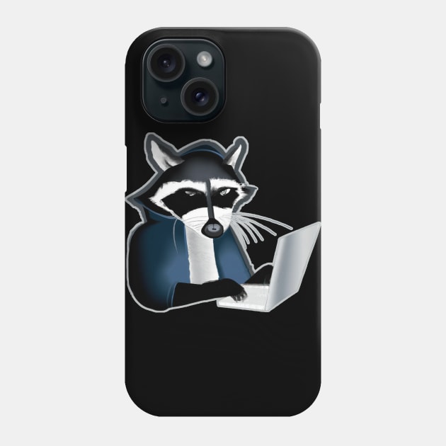 Raccoon Hacker Phone Case by maxdax