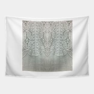grey linen country chic floral bohemian lace Tapestry