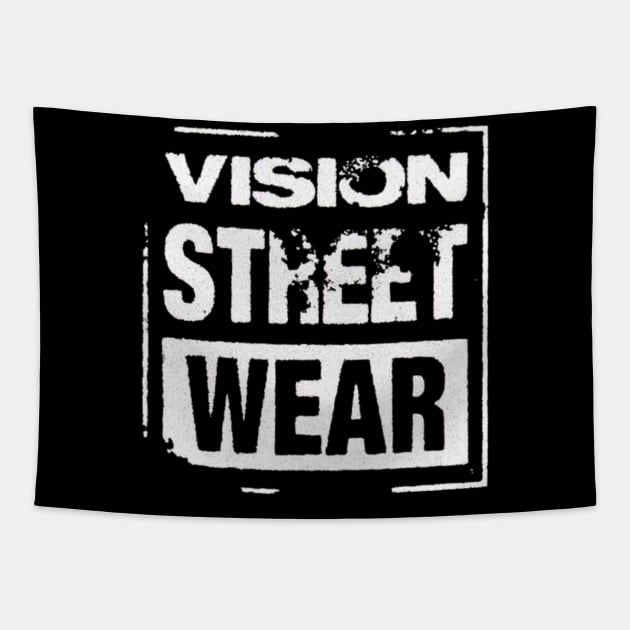 Vision Street Wear Skateboarding Disstresed 1980s Original Aesthetic Tribute 〶 Tapestry by Terahertz'Cloth