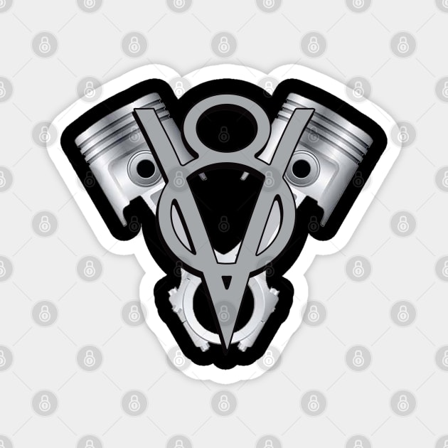 V8 Engine piston American Muscle car Magnet by Jose Luiz Filho