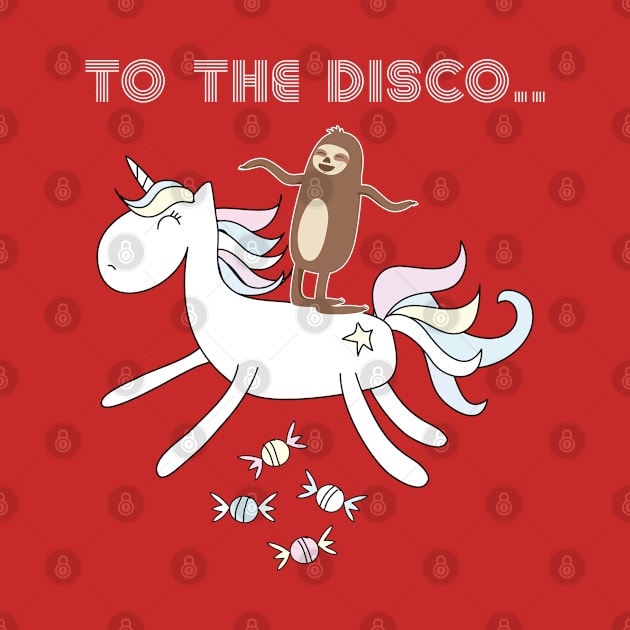 Unicorn Sloth Disco by SpottydoggCreatives