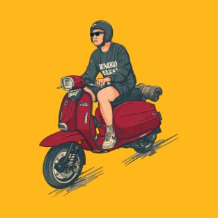 A Boy On His Scooter T-Shirt