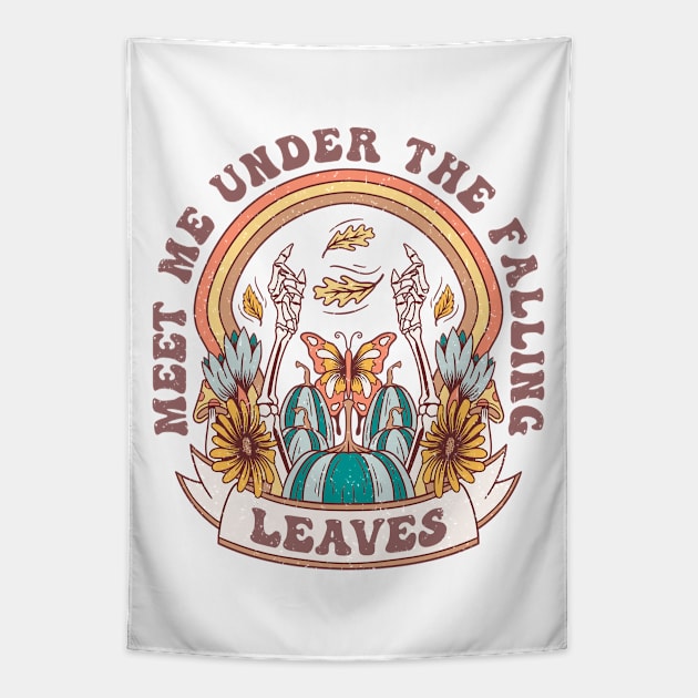 Meet me under the falling leaves Tapestry by alcoshirts