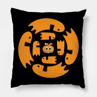 Halloween Orange Pumpkin with Sweets Feel Dizzy Pillow