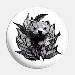 Ferret floral Pin