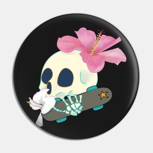 Cuban Flowers - skull Pin