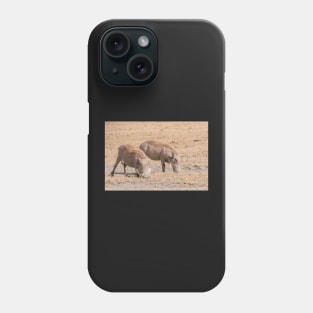 A pair of Warthog grazing in the Ngorogoro Crater Phone Case