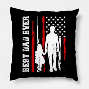 Best Dad Ever With US American Flag, Fathers Day Pillow