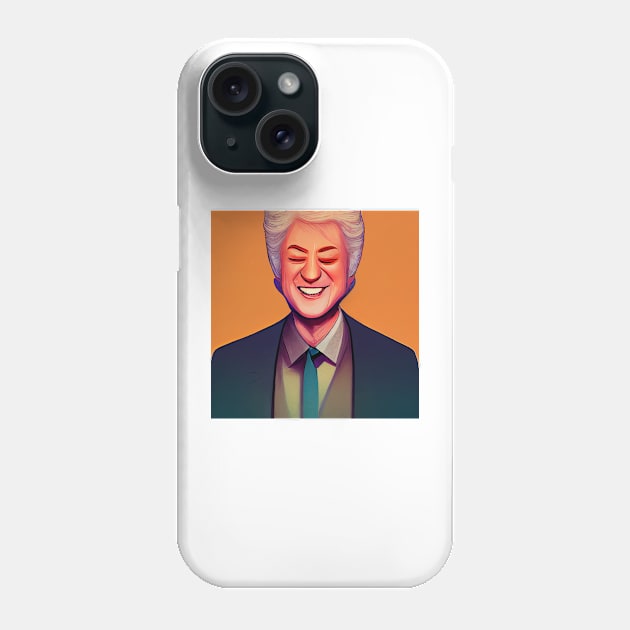 Laughing Bill Clinton | President of the United States | Comics style Phone Case by Classical