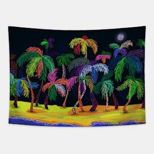 Night-dream beach Tapestry