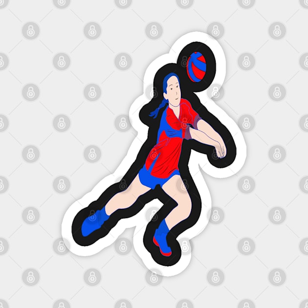 NEON GIRL VOLLEYBALL PLAYER Magnet by sailorsam1805