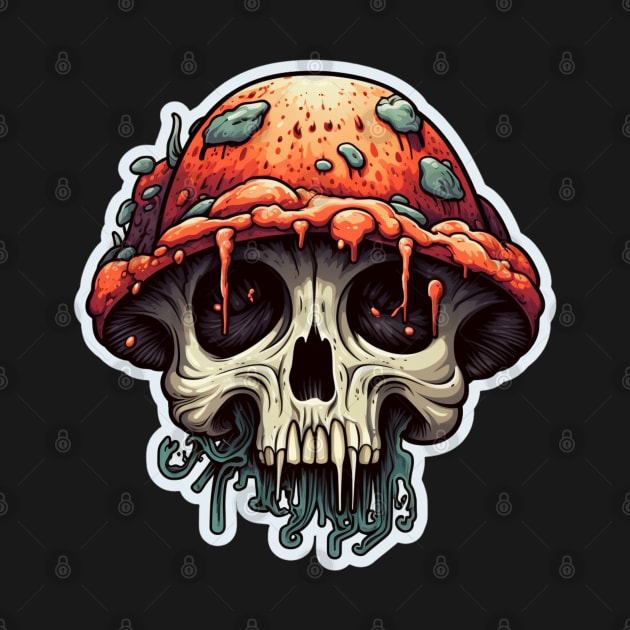 Trippy Rotten Mushroom Skull by Nightarcade