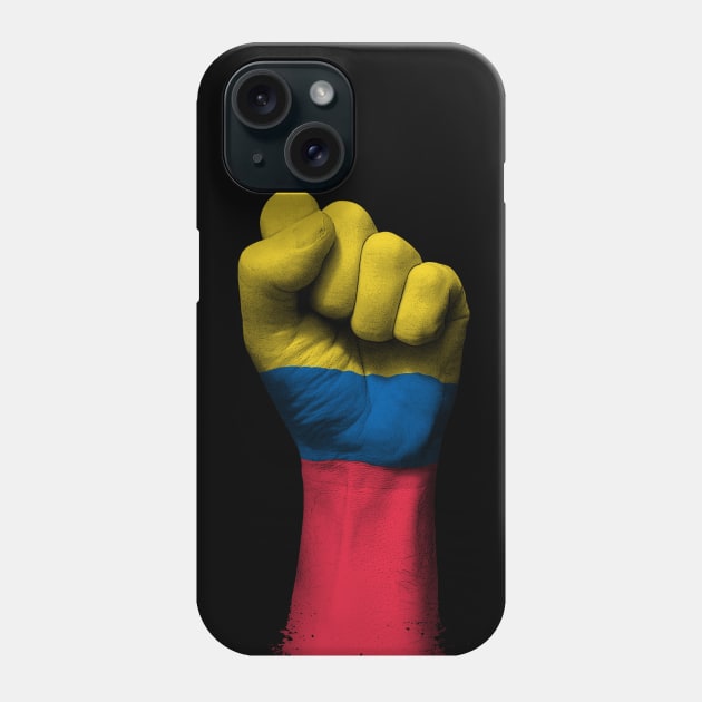 Flag of Colombia on a Raised Clenched Fist Phone Case by jeffbartels