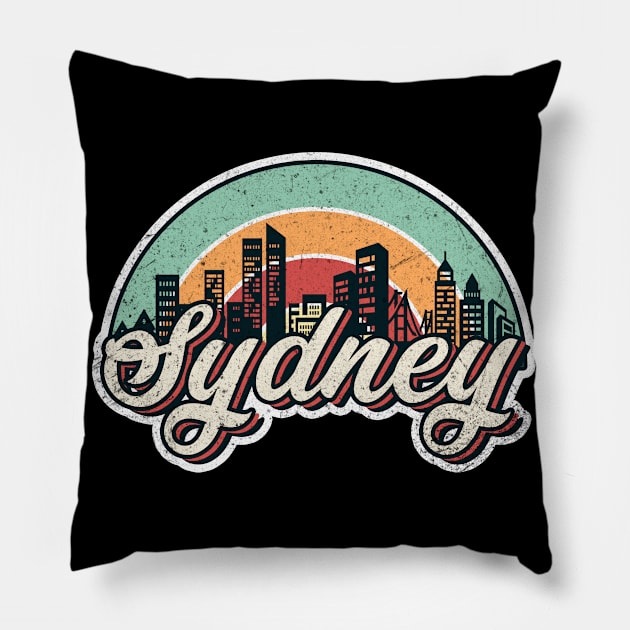 Sydney city retro Pillow by SerenityByAlex