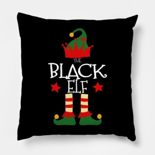 Black Elf Matching Family Group Christmas Party Pajamas Pillow