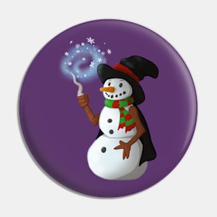 Frosty magic snowman Pin