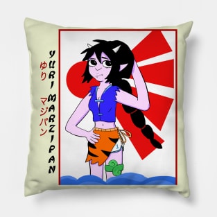 Yuri Marzipan the Oni - Traditional (blue-orange complementary) Pillow