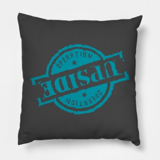 Operation Upside Logo - Aqua Pillow