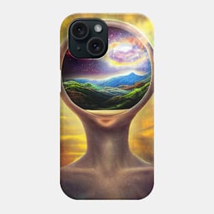 Alien world surrealism ufo cosmos Phone Case