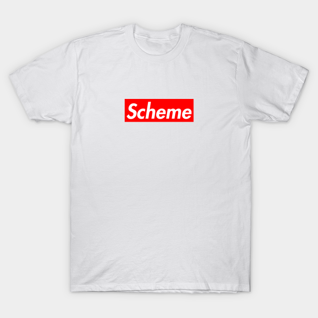 white and red supreme shirt