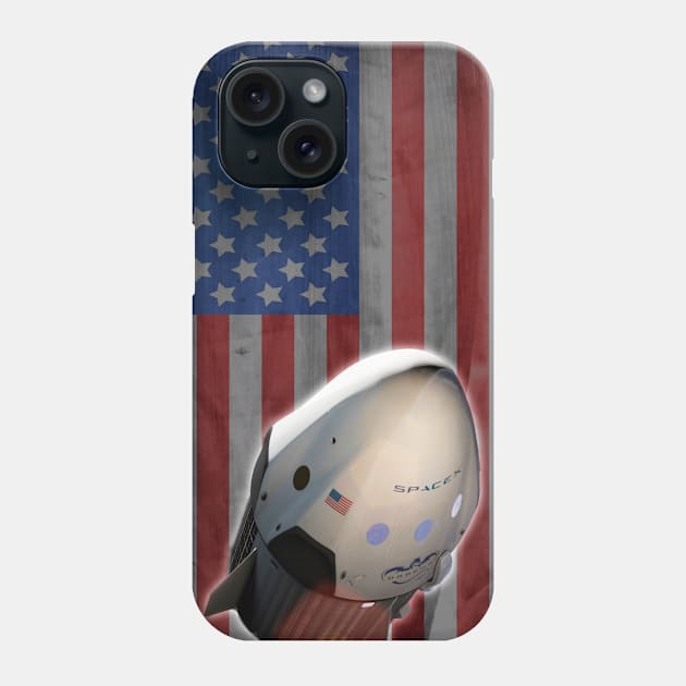 Launch America Flag and Rocket Phone Case by W.Pyzel