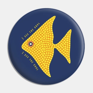 Yellow mosaic angelfish fish Pin