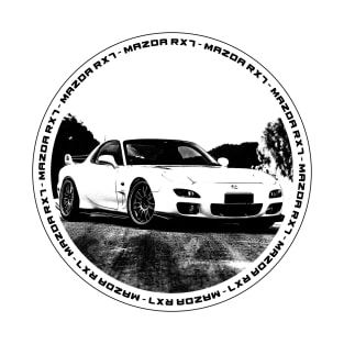 MAZDA RX-7 FD Black 'N White 4 T-Shirt