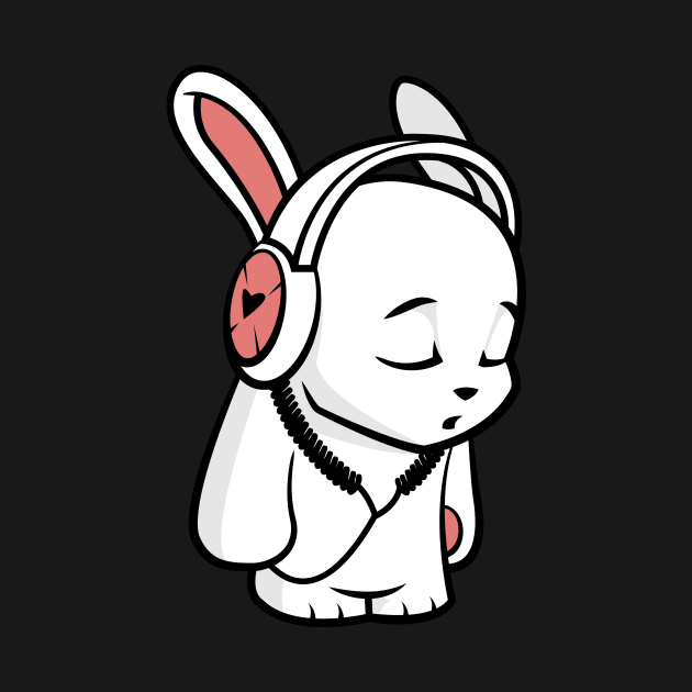 Love Music Cartoon Bunny by sebstadraws