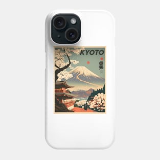 Kyoto Japan Vintage Travel Art Poster Phone Case