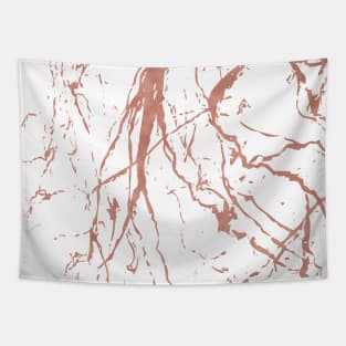 Rose Gold Marble Veins Tapestry