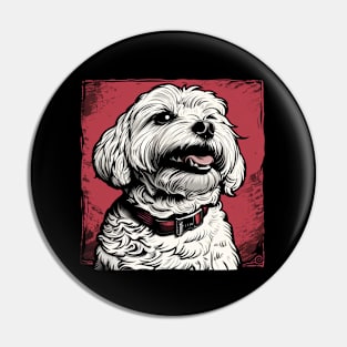 Retro Art Maltipoo Dog Lover Pin