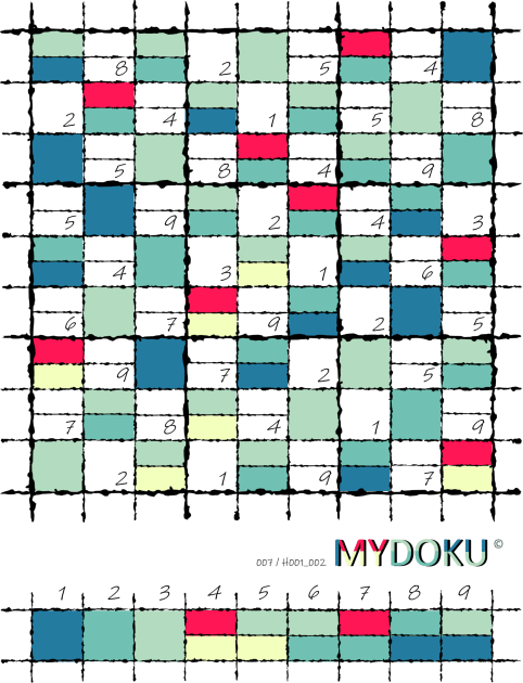 Mydoku_007_H001_002_F: Sudoku, Sudoku coloring, logic, logic puzzle, holiday puzzle, fun, away from screen Kids T-Shirt by Mydoku