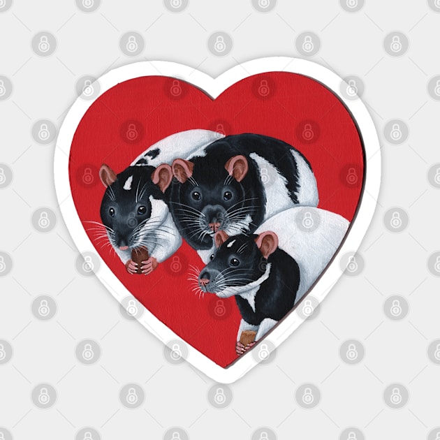 Heart Rats Magnet by WolfySilver