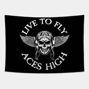 Aces High Heavy Metal Design for Metalheads Tapestry