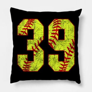 Fastpitch Softball Number 39 #39 Softball Shirt Jersey Uniform Favorite Player Biggest Fan Pillow