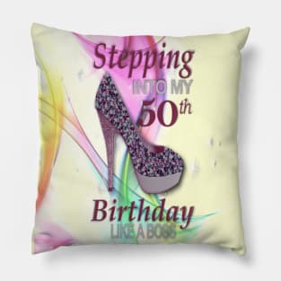 50th Birthday. Celebrating like a Boss Pillow