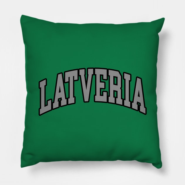 Latveria (collegiate) Pillow by artnessbyjustinbrown