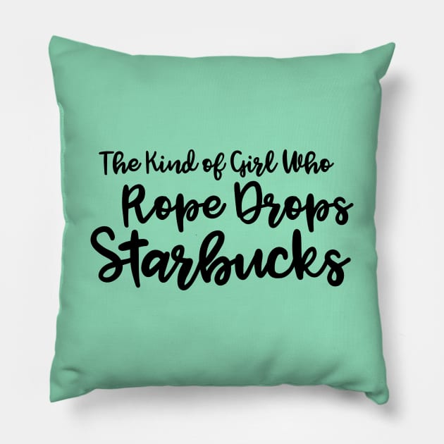 Rope Drop Starbucks Pillow by DisneyPocketGuide