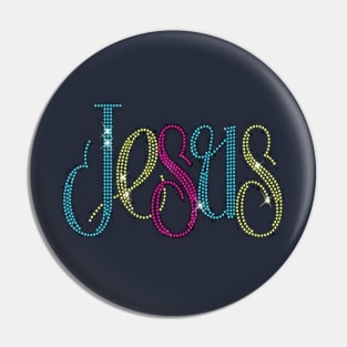 Bling Jesus Religious Pin