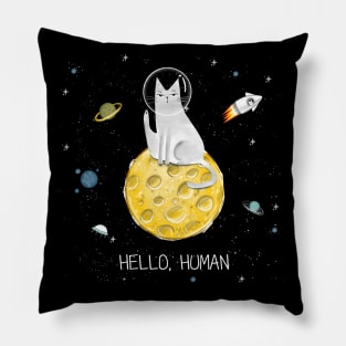 Cats in space. Cute typographi print with cats astronaut. Pillow