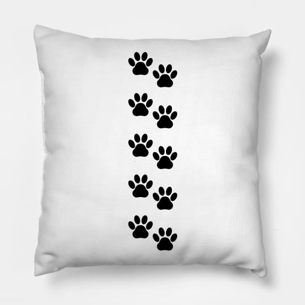 Dog Paws, Puppy Paws, Animal Paws, Pet, Black Paws Pillow by Jelena Dunčević