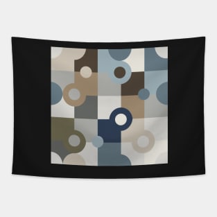 Woodland Circles Retro Vintage Abstract Pattern Tapestry