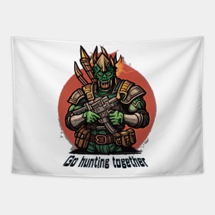 Alien creature cartoon t-shirt Tapestry