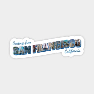 Greetings from San Francisco in California Vintage style retro souvenir Magnet